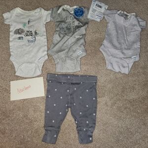 Newborn Baby 3 Bodysuits and 1 Pants